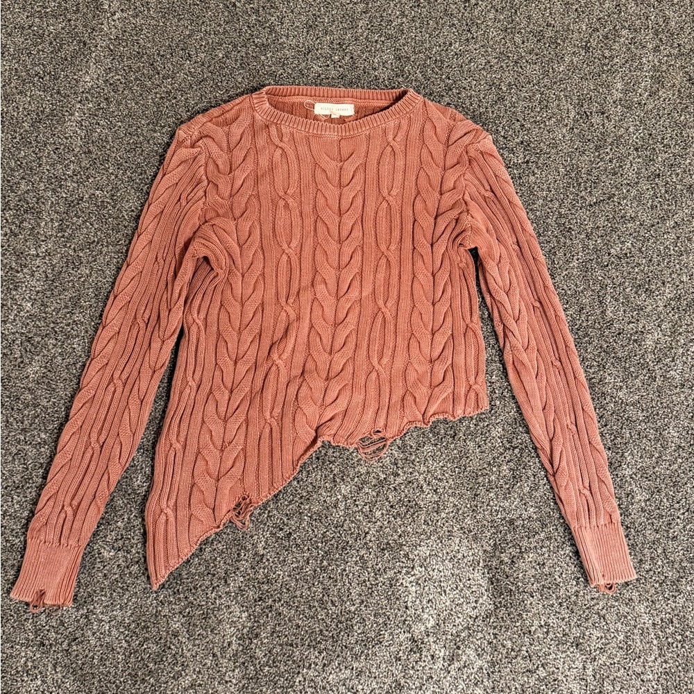 Asymmetrical Cable Knit Sweater size M